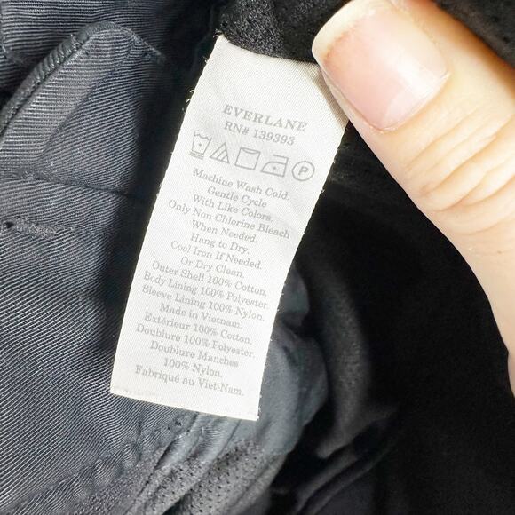 Everlane Womens Bomber Jacket Long Sleeves Full Zip Lined Snap Pockets Black XS - Picture 8 of 8